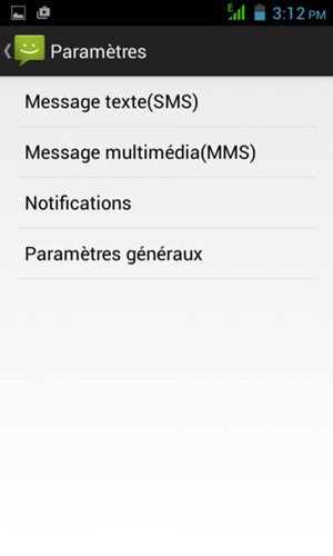 Sélectionnez Message texte(SMS)