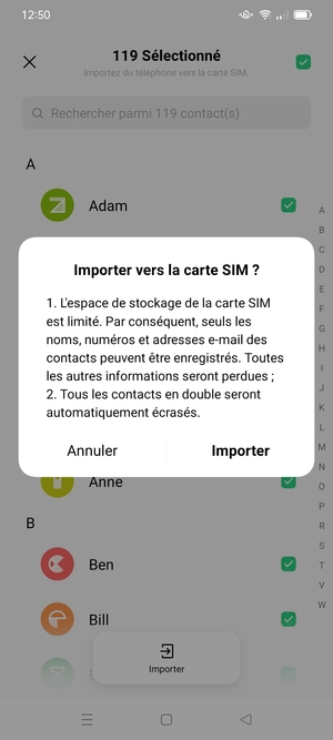 Sélectionnez Importer