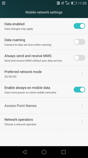 Select Preferred network mode / Network Mode