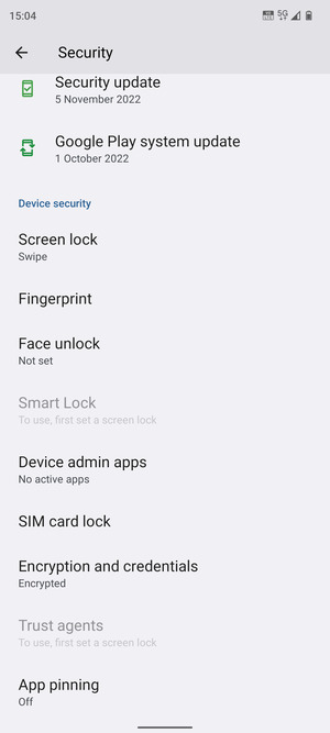 To change the PIN for the SIM card,  scroll to and select SIM card lock