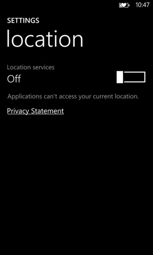 Turn off location services