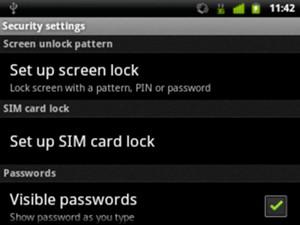 Select Set up screen lock
