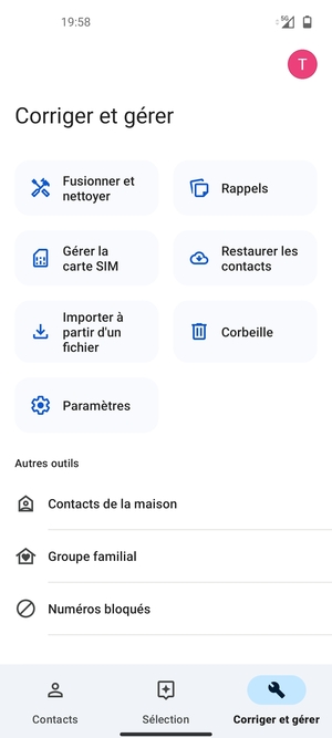 Sélectionnez Gérer la carte SIM