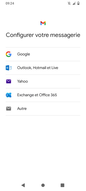 Sélectionnez Outlook, Hotmail et Live