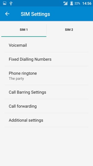 Select SIM 1 or SIM 2 and select Voicemail