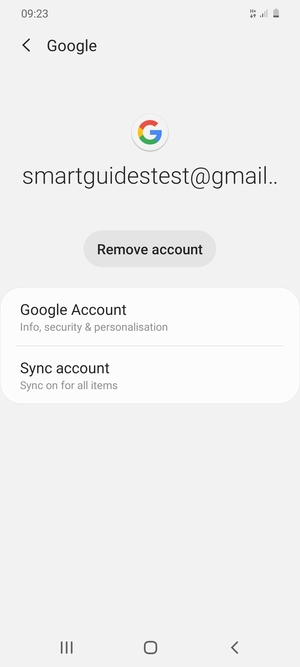 Select Sync account