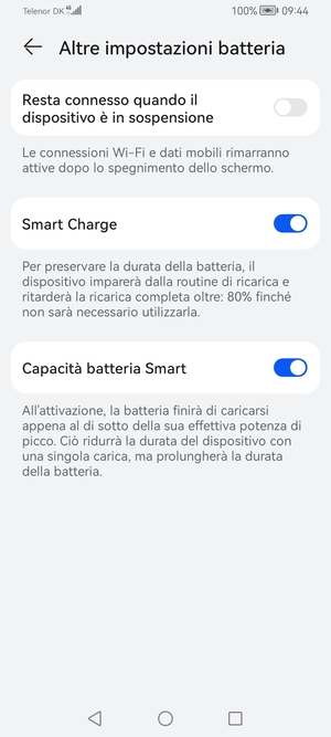 Attiva Smart Charge e Capacitá batteria Smart