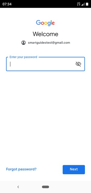 Enter your password and select Next