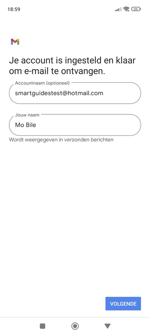 Geef uw account een naam en voer uw naam in. Selecteer VOLGENDE
