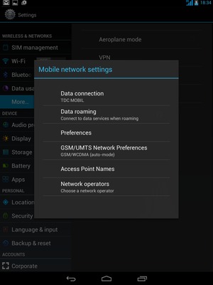 Select GSM/UMTS Network Preferences