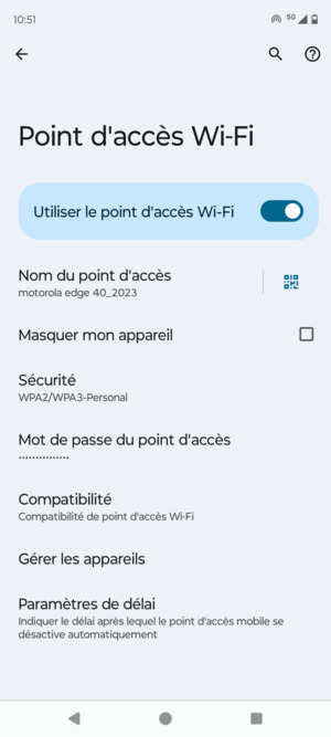 Votre téléphone est maintenant configuré pour être utilisé comme modem