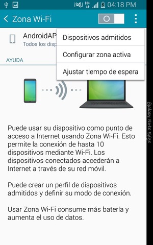 Seleccione Configurar zona activa