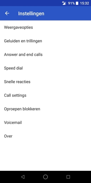 Selecteer Call settings