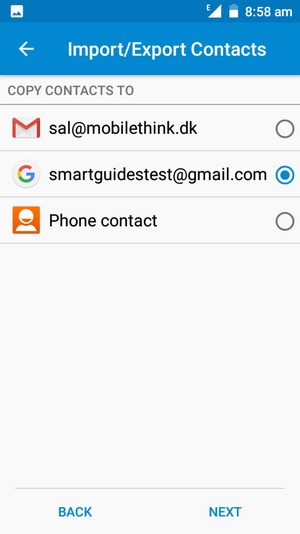 Select your Google account and select NEXT