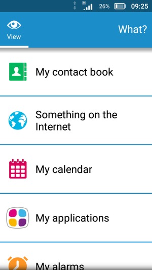 Scroll to and select My contact book