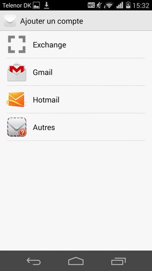 Sélectionnez Gmail/Hotmail ou sélectionnez Autres