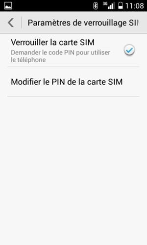 Sélectionnez Modifier le PIN de la carte SIM