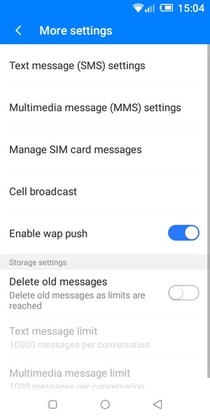 Select Text-message (SMS) settings