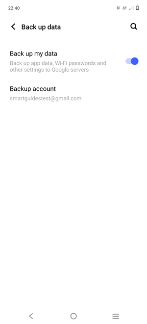 Select Backup account