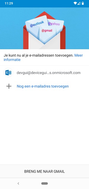 Selecteer BRENG ME NAAR GMAIL