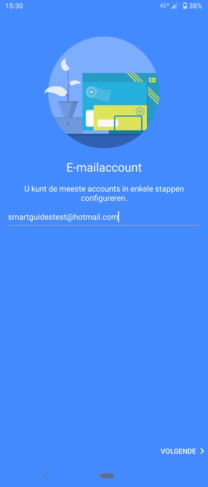 Voer uw Hotmail adres in en selecteer VOLGENDE