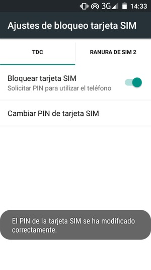 El PIN de la tarjeta SIM ha sido cambiado