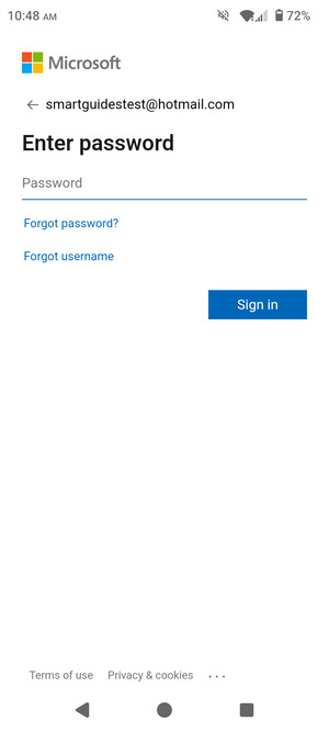 Enter your Password and select Sign in