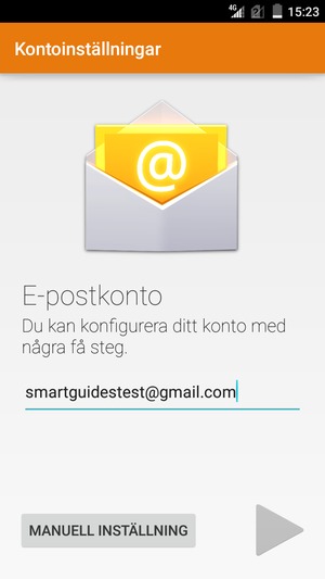 Ange din Gmail eller Hotmail-adress och välj Nästa