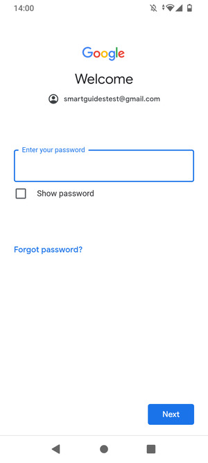 Enter your Gmail password and select Next