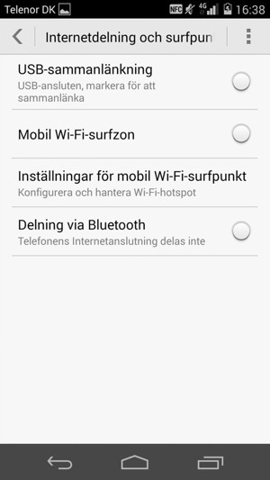 Välj Inställningar för mobil Wi-Fi-surfpunkt
