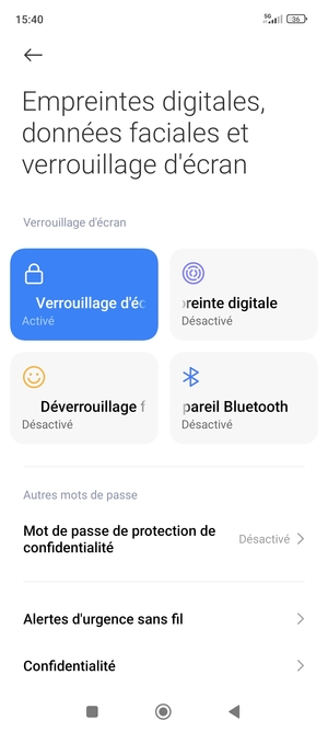 Votre téléphone est maintenant sécurisé par un écran de verrouillage