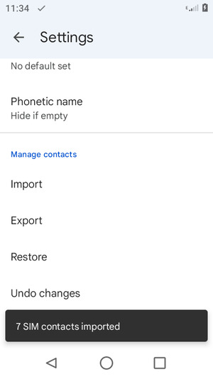 Your contacts will be saved to your Google account and saved to your phone the next time Google is synced.