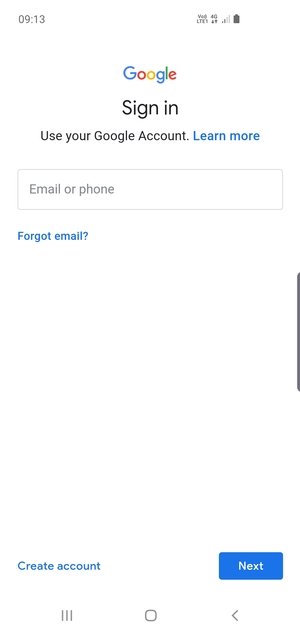 Enter your Gmail  address and select Next