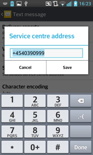 Enter the Service center number and select Save