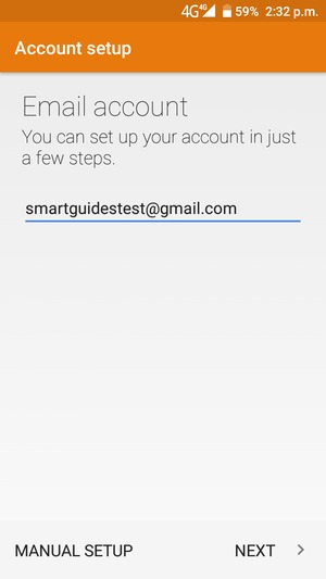 Enter your Gmail or Hotmail address and select NEXT