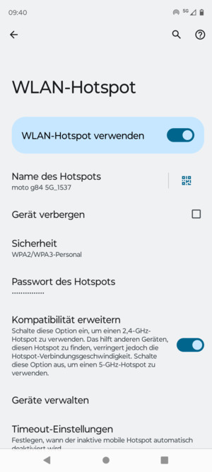 Ihr Handy ist jetzt für die Verwendung als Modem eingerichtet