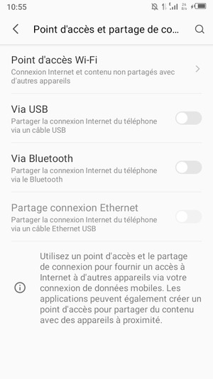 Sélectionnez Point d'accès Wi-Fi