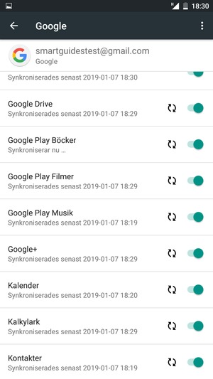 Dina kontakter från Google kommer nu att synkroniseras med din telefon