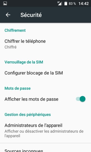 Sélectionnez Configurer blocage de la SIM