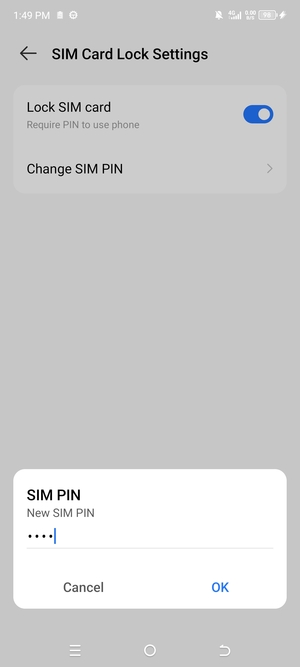 Confirm your new SIM PIN and select OK