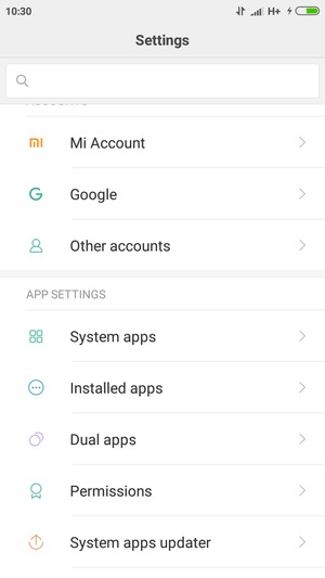 Scroll to and select System apps