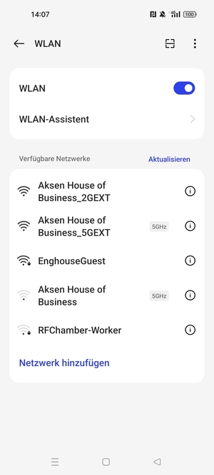 Wählen Sie das Wireless-Netzwerk, zu dem Sie eine Verbindung herstellen möchten