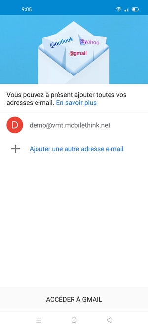 Sélectionnez ACCÉDER  À GMAIL