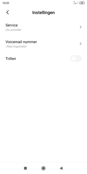 Selecteer Voicemail nummer