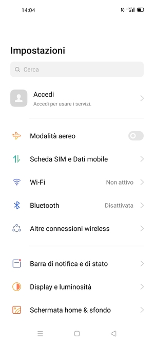 Seleziona Scheda SIM e Dati mobili