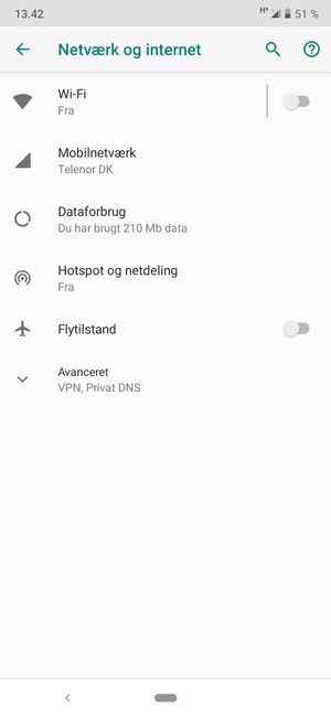 Vælg Hotspot og netdeling