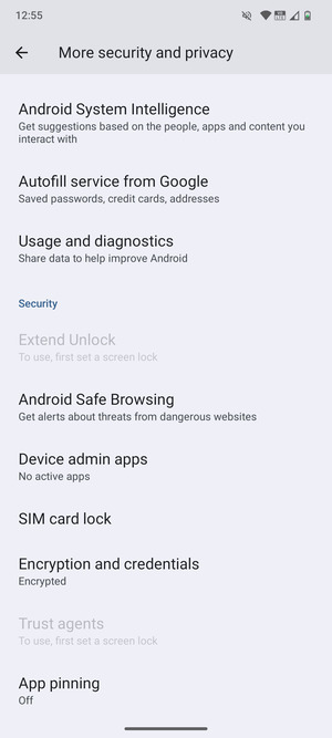 Select SIM card lock