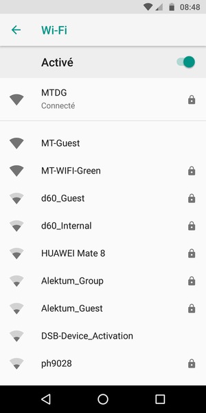 Vous êtes maintenant connecté au réseau Wi-Fi