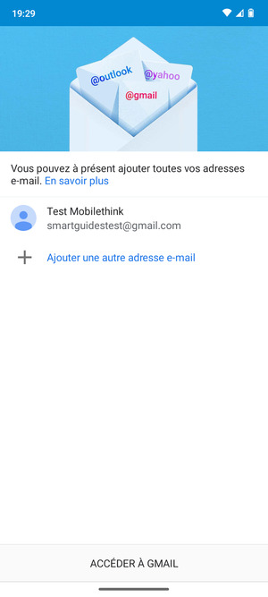 Sélectionnez ACCÉDER  À GMAIL