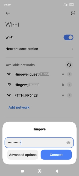 Enter the Wi-Fi password and select Connect